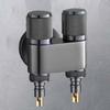 Universal Interface Double Outlet Valve Faucet Stainless Steel Flow Quick Control Hand Knob Type 1/2 "Interfaces