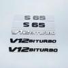 RSU1 3D Letters S63 S65 V12 Biturbo V8Biturbo 4matic+ ABS Emblem for Mercedes Benz W222 W223 Car Fender Trunk Logo Sticker