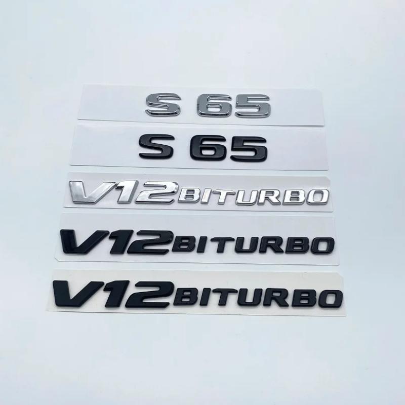 RSU1 3D Letters S63 S65 V12 Biturbo V8Biturbo 4matic+ ABS Emblem for Mercedes Benz W222 W223 Car Fender Trunk Logo Sticker