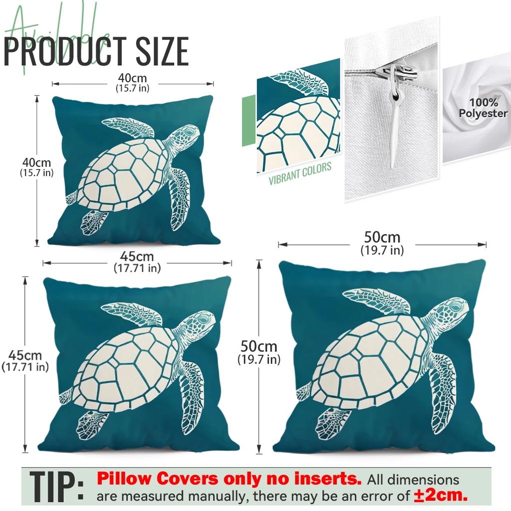 4Pcs/Setmodern Sea Life Design Cushions Pillowcase Polyester Cushion Cover Throw Pillow Pillowcover Home Car Sofa Decor
