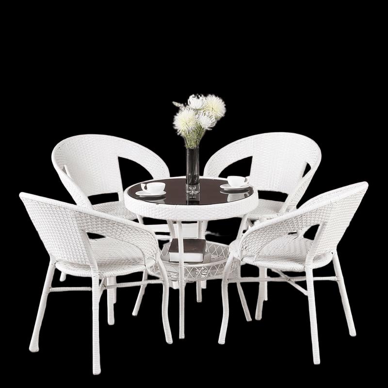 Jingfan 5-Piece Plastic Rattan Dining Set