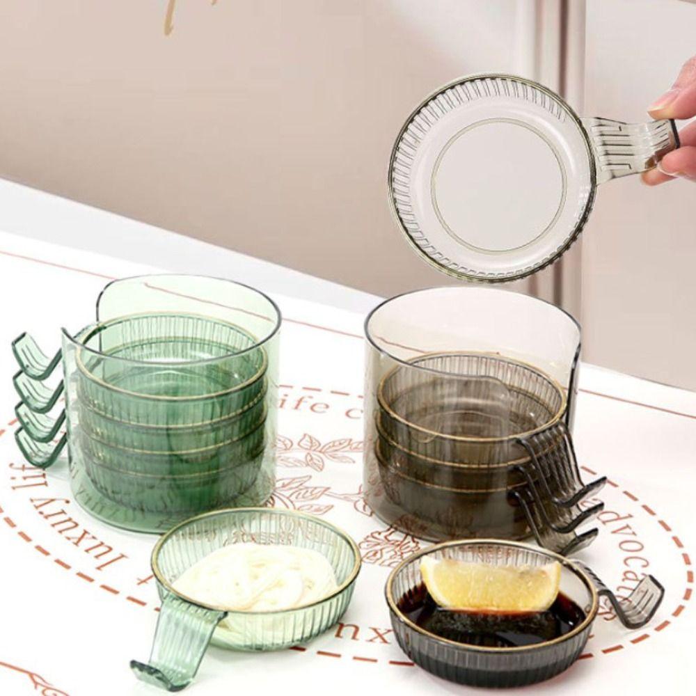 

5pcs/set Plastic Dipping Dish 2 in 1 Condiment Dishes Tableware Sauce Dish Pickle
