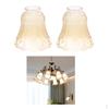 2 Pcs Frosted Glass Ribbed Bell Shaped Light Shades Chandelier Lamp