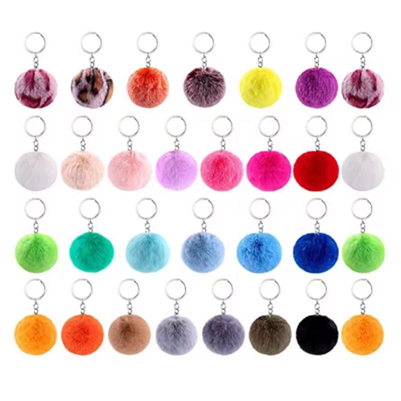 

Брелок с помпоном Пушистый шарик из искусственного кроличьего меха Брелок для ключей 8 см Помпоны Брелок Женский Брелок для ключей от машины Сумка Подвеска Ювелирное украшение 10pcs