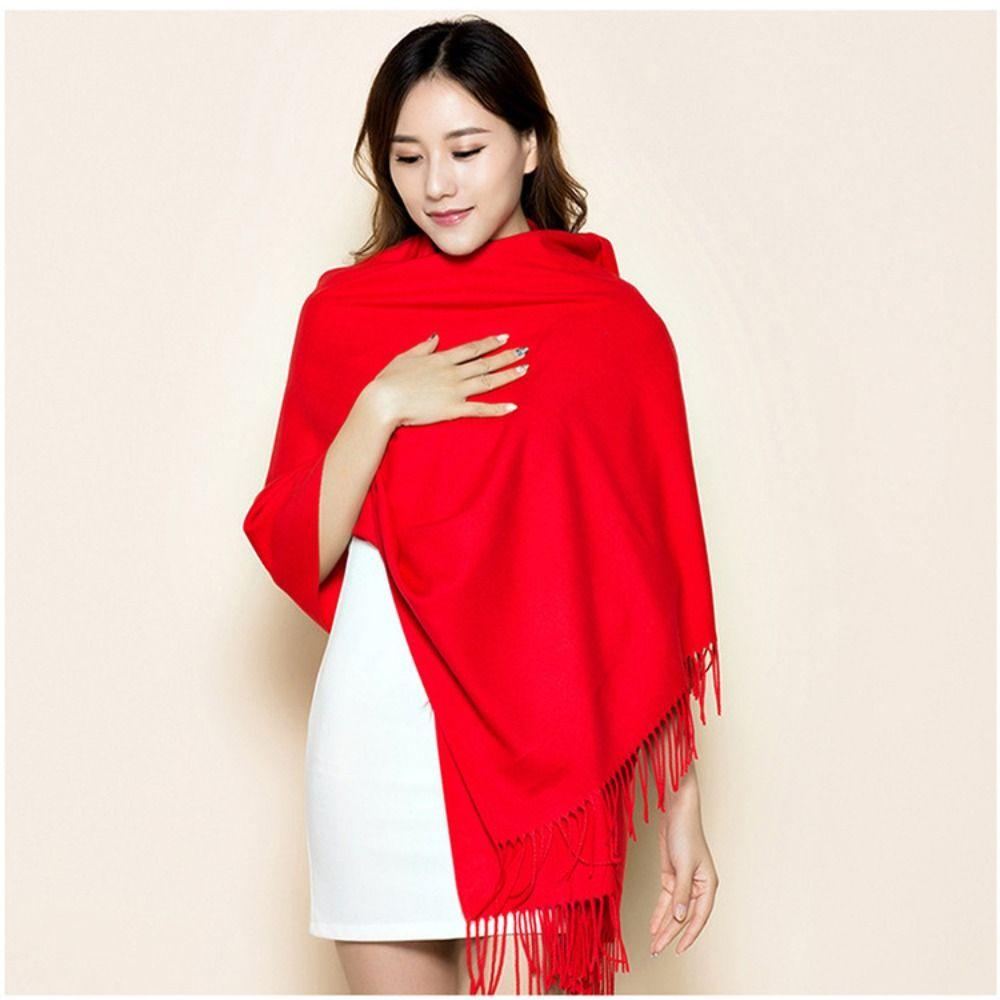 Thicken Winter Warm Shawl Wraps Long Fringed Shawl  Wedding Party Evening Dresses