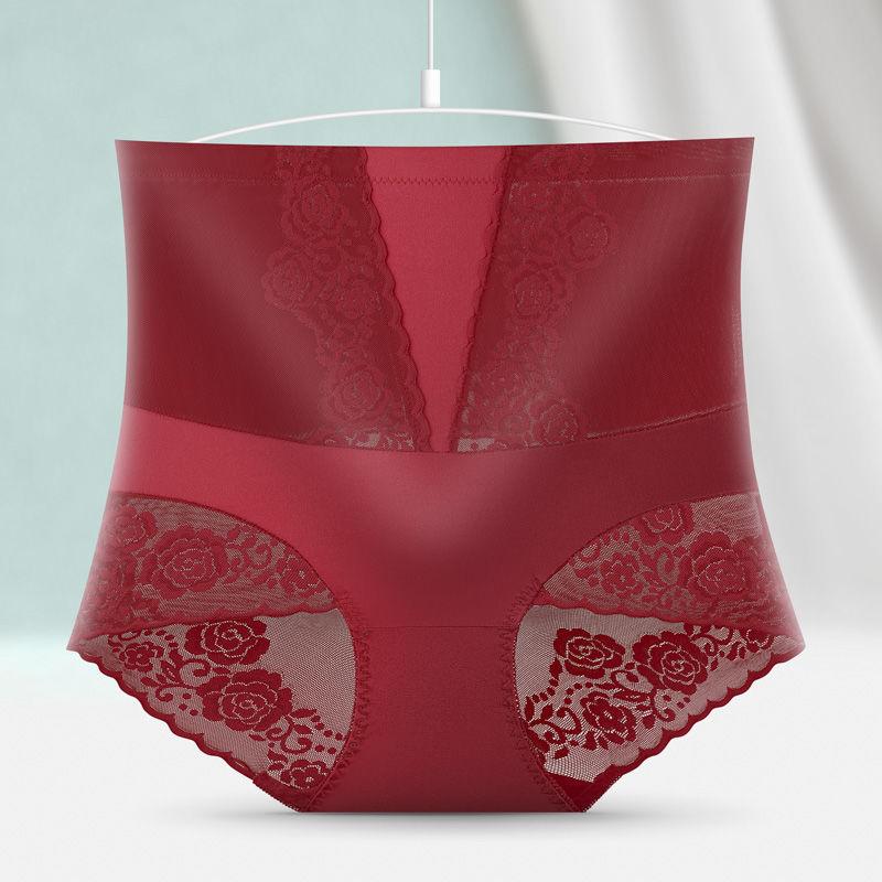 Chiloți cu flori cu broderie din dantelă pentru femei, chiloți sexy cu talie înaltă pentru ridicarea fundului, slip pentru sănătate, subțire, fără sudură, chiloți de mărime mare