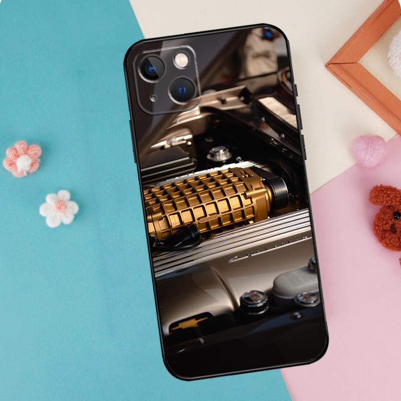 Mechanical Engines Phone Case For iPhone 16 15 14 12 11 13 Pro Max Plus Mini XR 16e Funda Silicone Back Cover