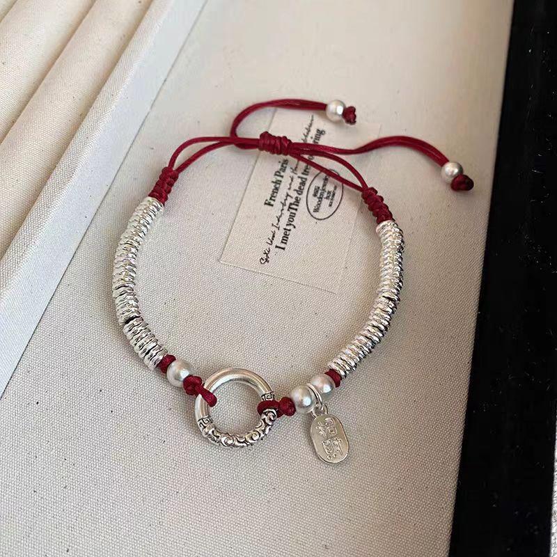 

Запутывающий Мир и Радость Ручной Браслет Ручной работы Красная Веревка Гочао Сянъюнь Браслет на Удачу