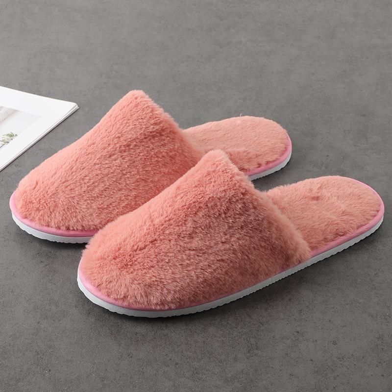 Mixed Color Plush Slippers, Hotel & Hostel Slippers, Warm Travel Slippers,  Indoor Slippers, Couple Slippers,Home Use Disposable Slippers