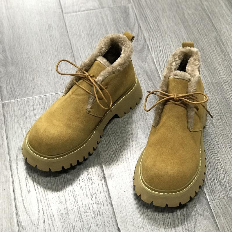 Martin boots men's rhubarb boots Korean version breathable leather boots men's high-top boots men's casual Martin boots men's 7302-R