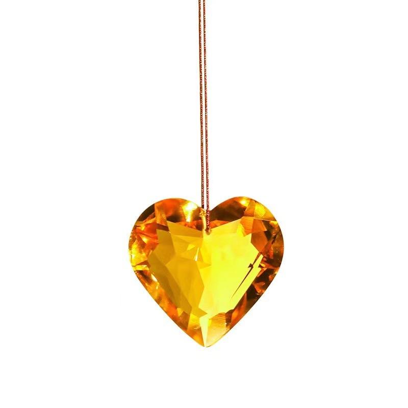 D5 2Pcs Heart Shaped Suncatcher For Window Crystal Rainbow Maker Chandelier Pendant For Home Car Decor Gift For Girl Wedding