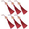 Set of 6Pcs 10cm Lucky Tassels Keychain Holder Wealth Symbol Polyester Fringe for Bag Decoration Jewelry Making