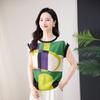Printed mulberry silk short-sleeved t-shirt  new fashion design loose silk shirt top women