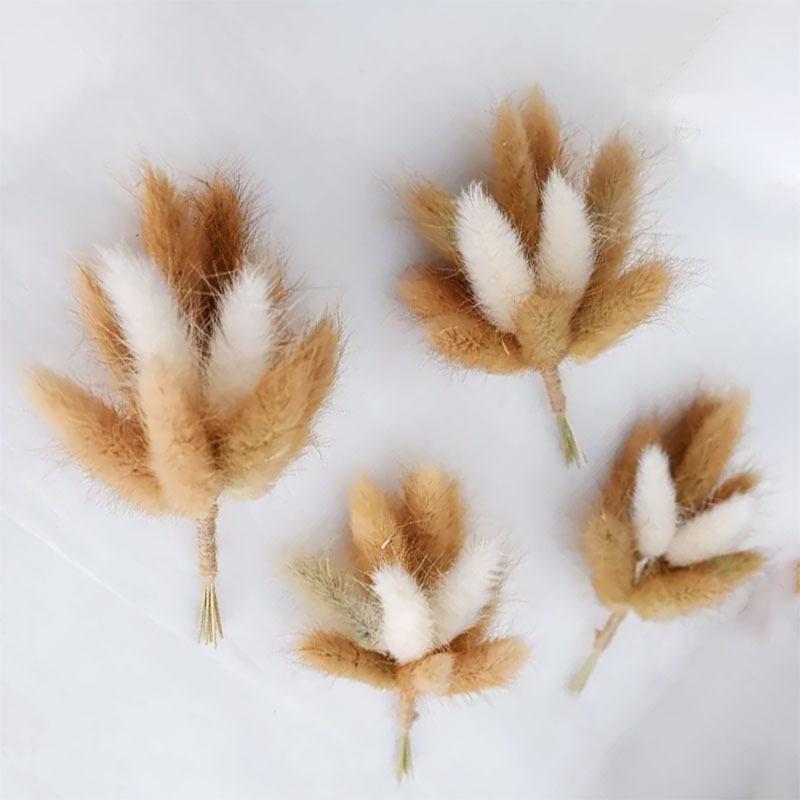 Mini Dried Flower Bouquet, Gypsy Rabbit Tail Reed Gift Box Car Decoration Wedding Corsage Souvenir Dried Flowers