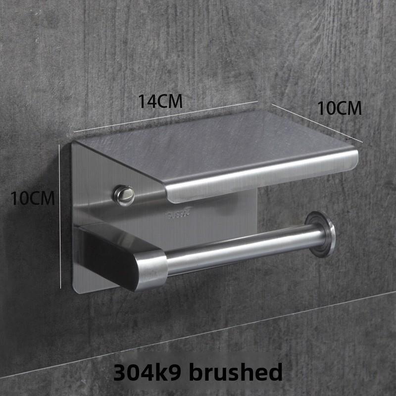 Steel Stainless 304 Toilet Paper Holder With Phone Shelf Modern Bathroom Decor