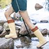 High tube bead rain boots men's and women's waterproof shoes Closed rain boots fashionable elastic long tube water boots fashionable