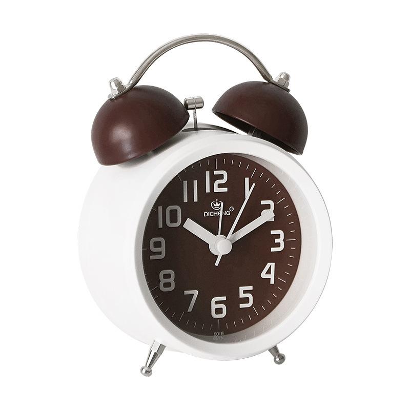 Nordic Style Clock Simple Ringing Alarm Clock Children Study Bedside Clock Night Light