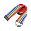 D-shaped Buckle Rainbow Canvas Belt Nylon Canvas Waist Belt Casual Men Belt  Dresses