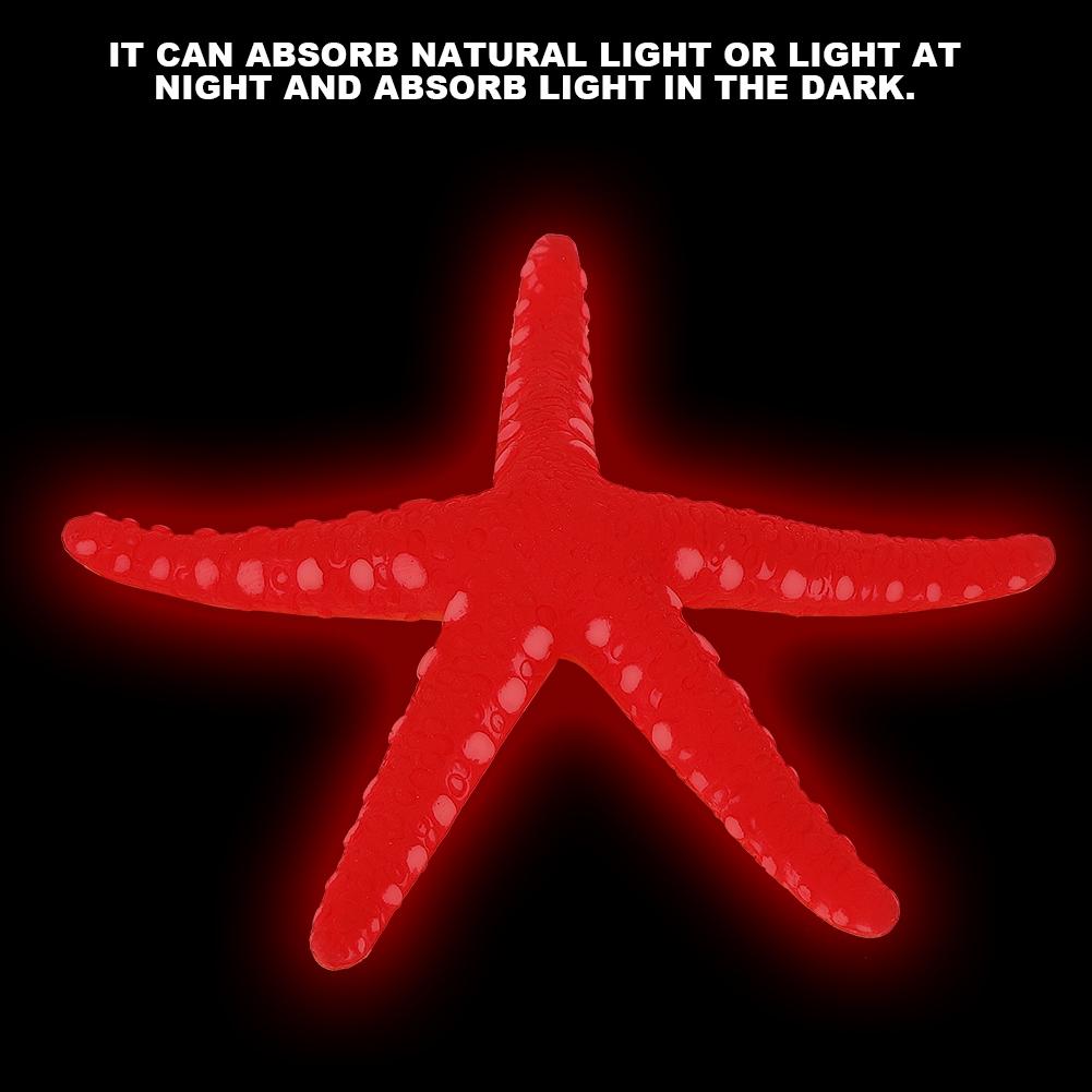 Akvarijní rybí nádrž Bezpečný plast Svítící Simulační Hvězdice Krajinná Dekoracečervená