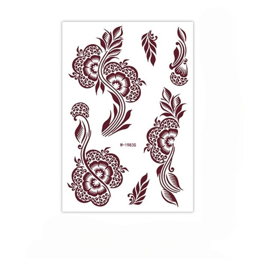 Red Mehndi Stickers Henna Tattoo Stickers Lace Fake Tattoo Red Henna Tattoo Decals India Mehndi