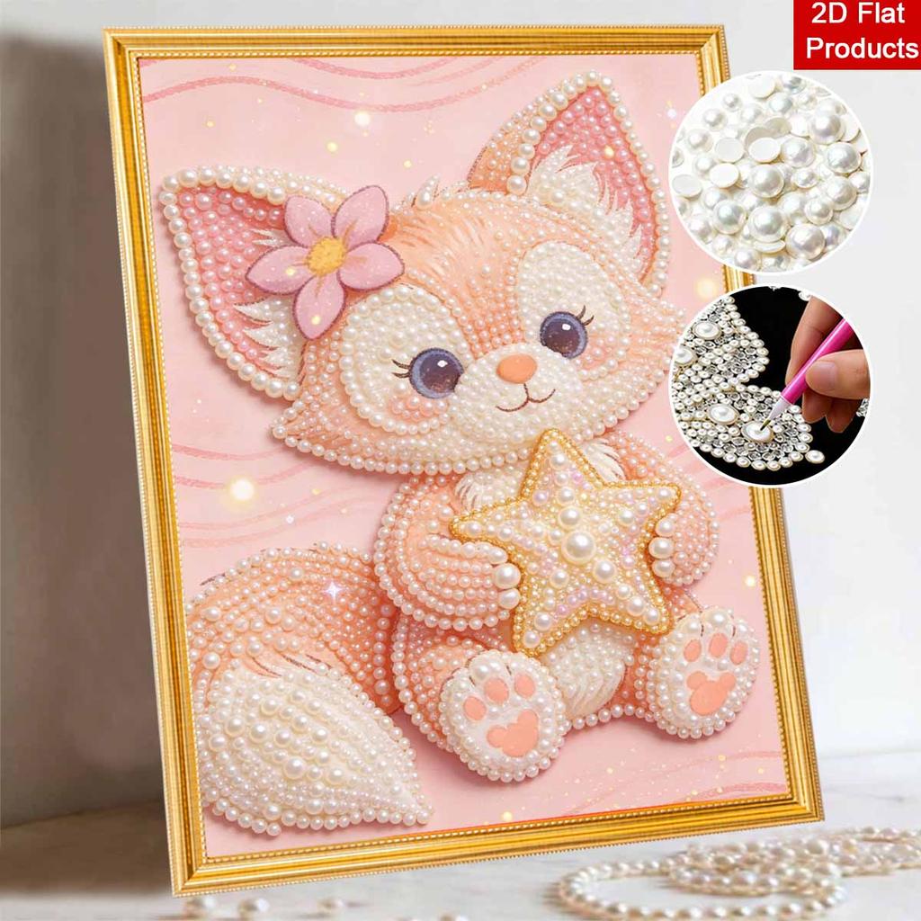 Disney 5D DIY Pearl Painting Kit, Cute Fox Holding Star Home Bedroom Wall Decor Crafts Handmade Gift