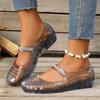 Transparente Sandalen Sommer Neu Runde Zehenpartie Flacher Ausschnitt Glitzer Fußbedeckung Weiche Sohle Rutschfest Wasserdicht Flache Schuhe
