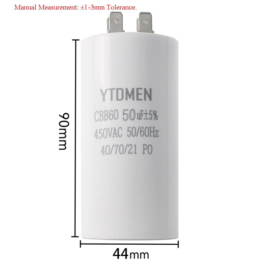 CBB60 Starting Capacitor Dual Insert Motor 4pin AC 450V Replacement Motor Run Capacitors 4UF 5UF 6UF 8UF 12UF 16UF 20UF 60UF
