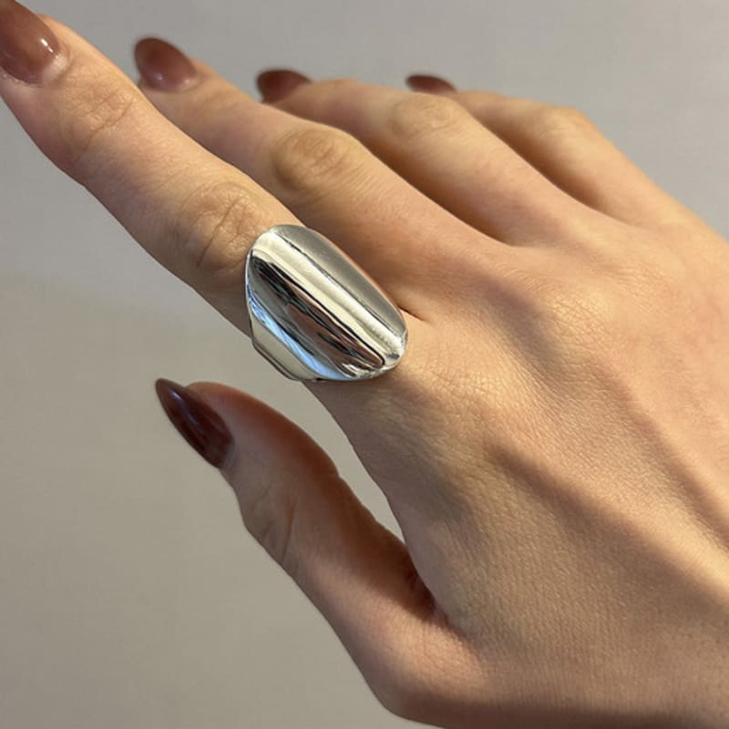 Mosxe [925silver] Wide Flat Ring