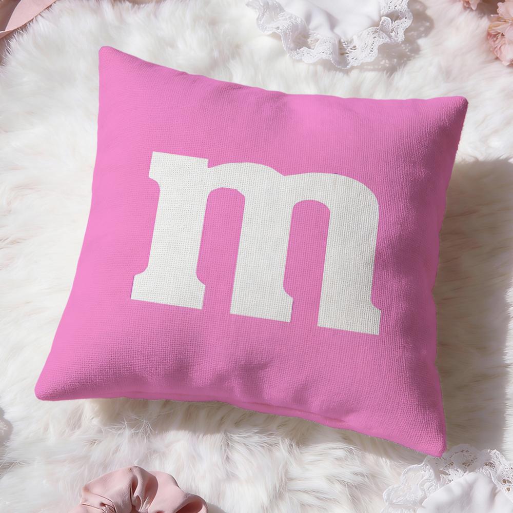 Cute Brand M-M&M'S Cushion Cover Premium Comfort Reversible Pillow Cove -Two In One Design For Any Room & Car Interior
