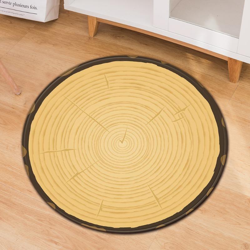 Wood Print Round Rug Area Minimalist Soft for Living Room Bedroom Home Decor Floor Mat Slip-resistant Wear-resistant Beautiful