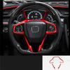 Red Car Interior Steering Wheel Cover Trim For Honda Civic 2016-2020 10Th Replacement Parts Accessories