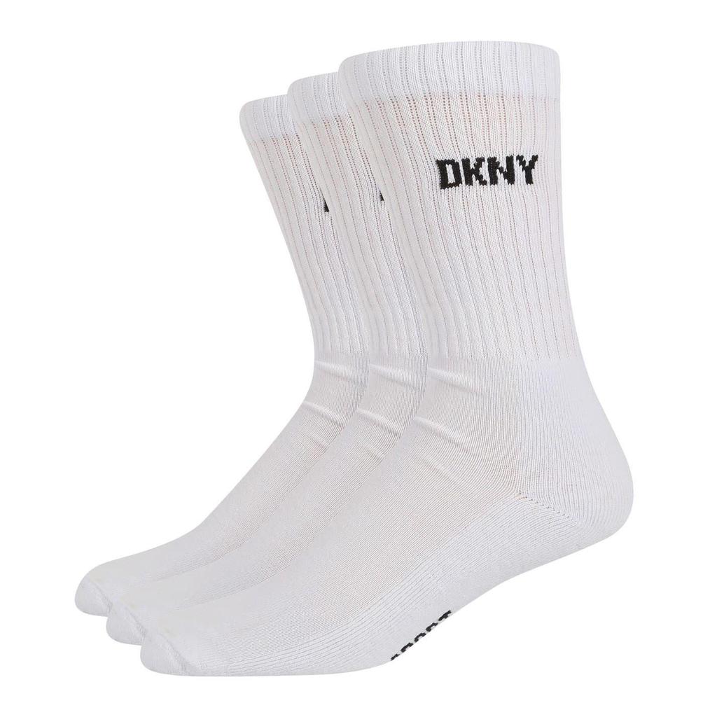DKNY Mens Ribbed Crew Socks