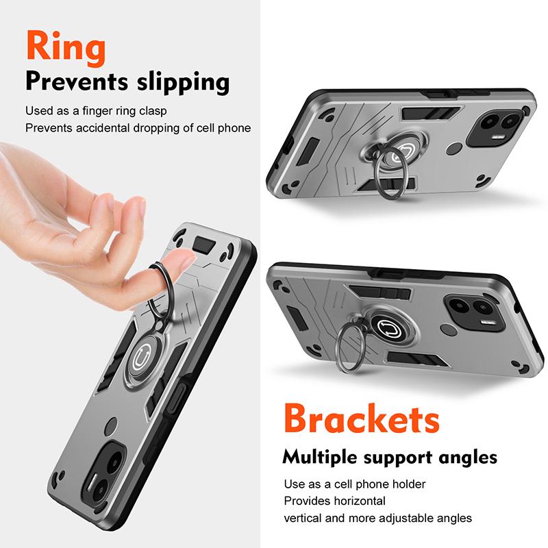 For Redmi A1 Plus Shockproof Hard Armor Cover Cases For Redmi A1 Plus Slide Lens Protect Shell Magnet Bracket Phone Case Capa