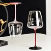 Large Capacity Light Luxury Crystal Goblet Red Stem Black Bottom Red Wine Glass Burgundy Cup Creative Pink Clack Tie Wine Glass