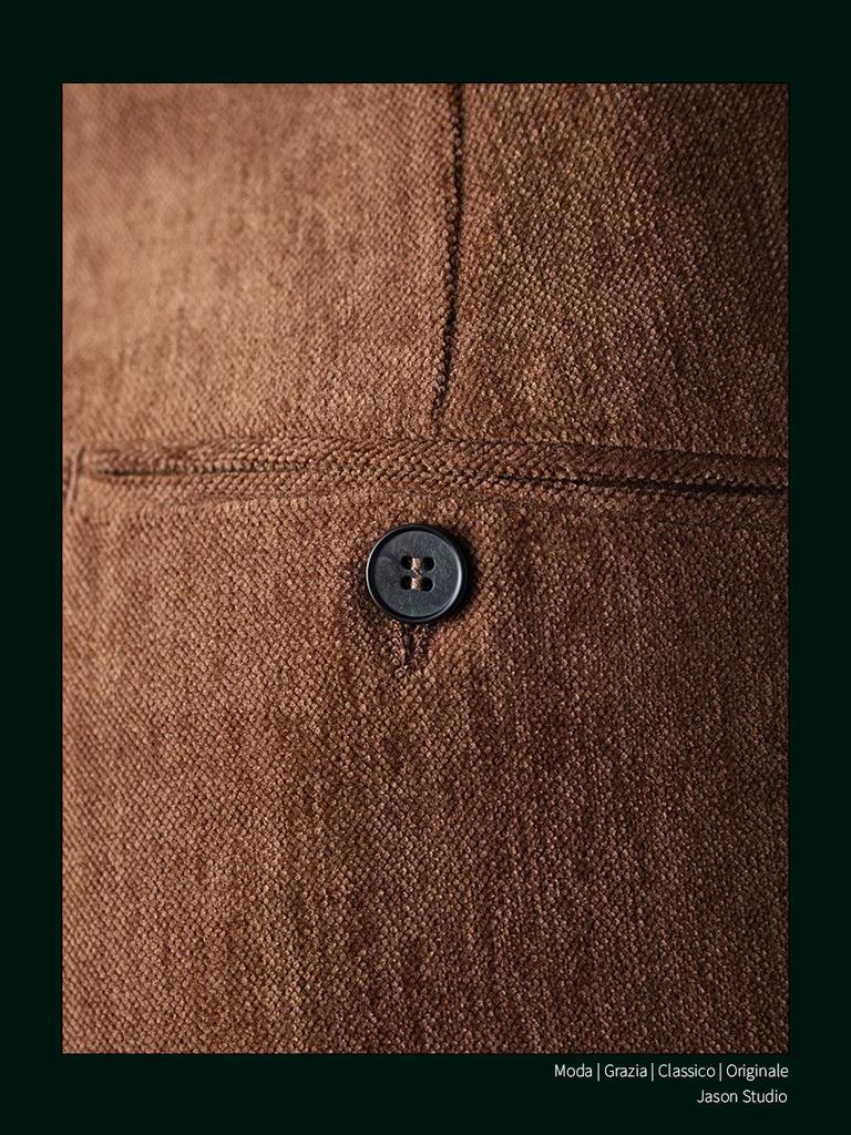 Ruishen Clothing: Heavy Wool High Waist Straight Leg Trousers for Men - Autumn/Winter