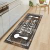 Farmhouse Kitchen Mat Distressed Wood Spoon Fork Print Non Slip Oil Proof Runner Set Kitchen Floor Decor
