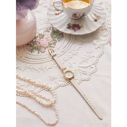 Maison De Fleur Women's Leather-Look Belt Watch, Ivory