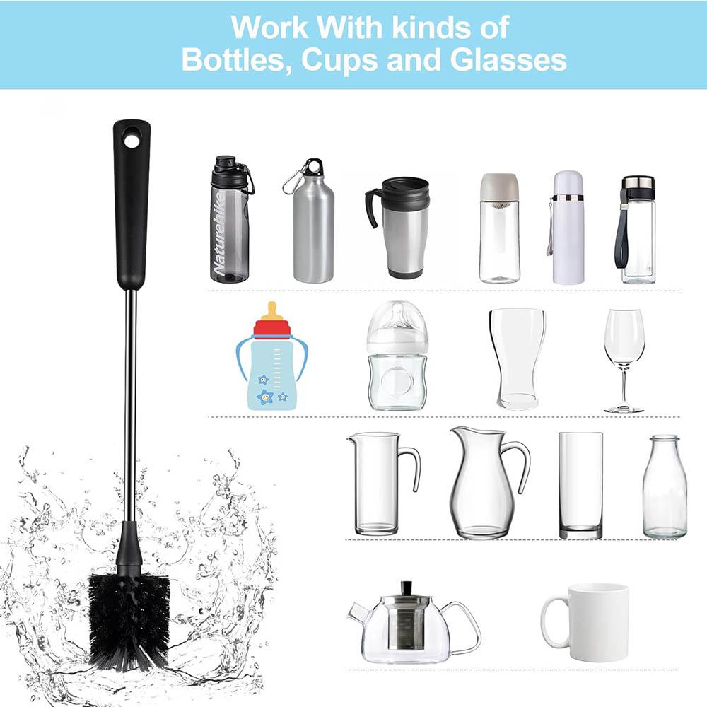 Water Bottle Brush & Straw Cleaner Set,Stainless Steel Long Handle Baby Bottle Scrub Cleaning Brush for Sports Bottles, Cups