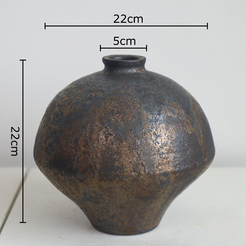 Retro Wabi Sabi Style Ceramic Vase Creative Plant Pot Table Decoration Flowers Arrangement Floral Vases Room Aesthetic Decor