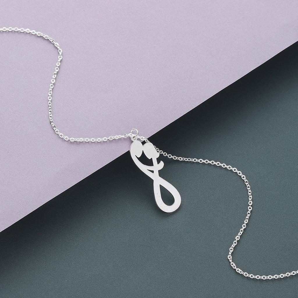 Kinitial Girl Boy Hollow 8 Infinity Pendants Necklaces for Women Fashion Stinless Steel Couple Chain Necklace Jewelry wholesale