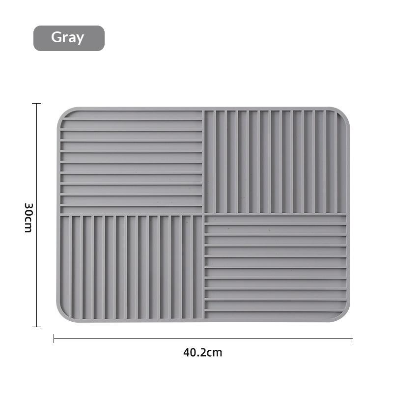 1Pc Foldable Dish Drying Mat Silicone Drain Mat For Kitchen Tableware Non-slip Drying Pad Dish Drain Mat Quick Draining For Home