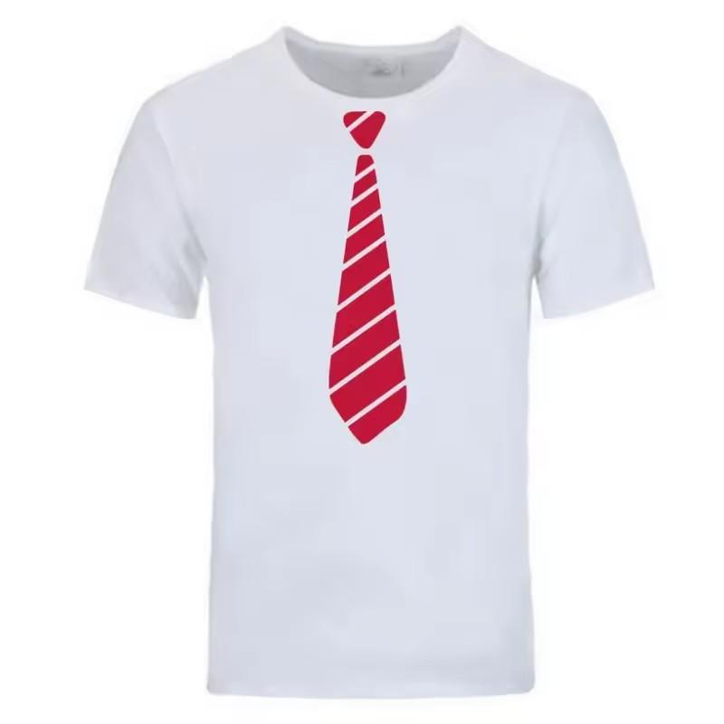 Summer Fun Tie Design Men's T-Shirt Novelty Fashion Hip Hop Short Sleeve Casual Comfortable 3D Printing Handsome Clothing