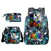 Sprunki Student Starry Sky School Bag Three-piece Rhythm Box Teen Backpack Men's and Women's Casual L