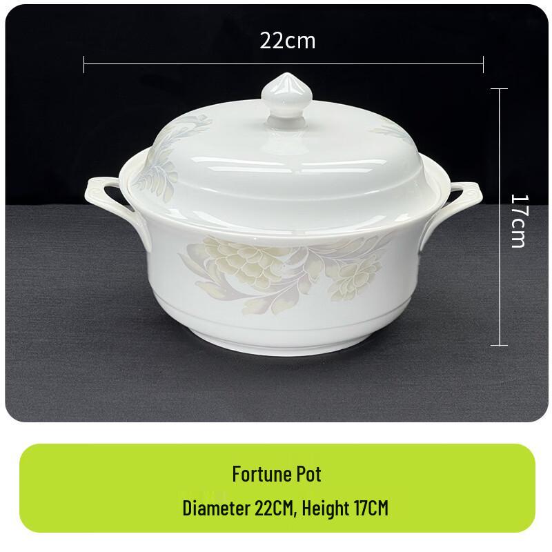 ZISIZ Jingdezhen Bone China Soup Pot