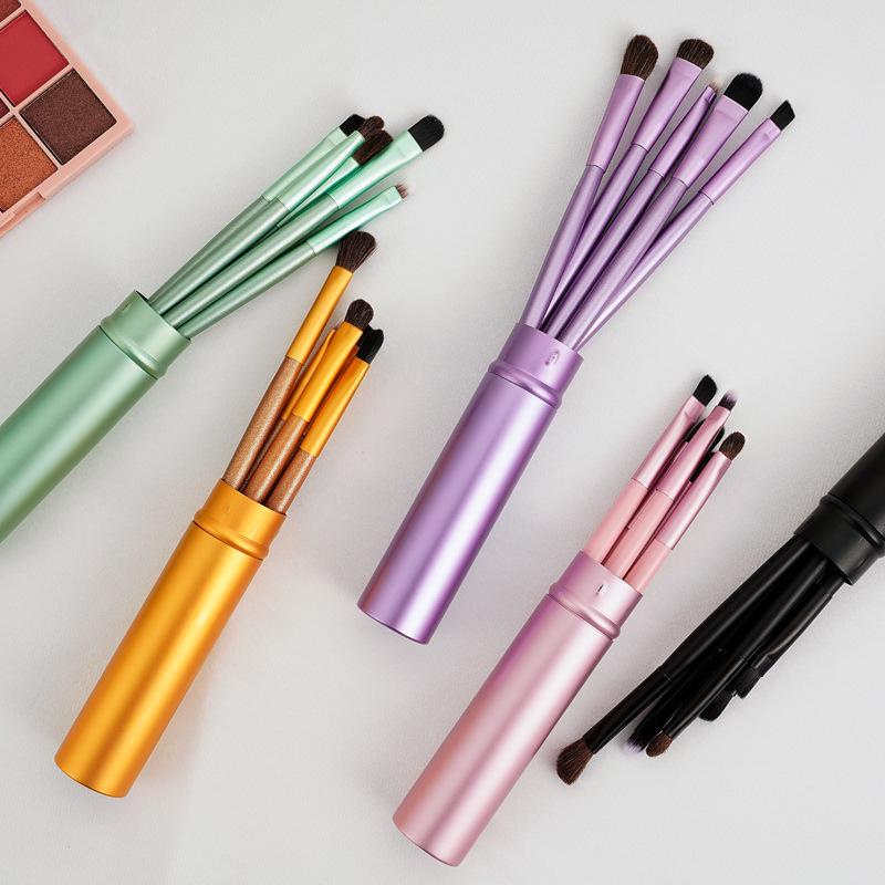 Five-Piece Makeup Brush Set: Eyeshadow, Concealer, Eyebrow, Lip, and Beauty Tools