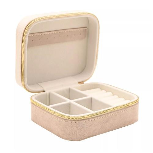 Sophia Classic Velvet Jewellery Box - Champagne