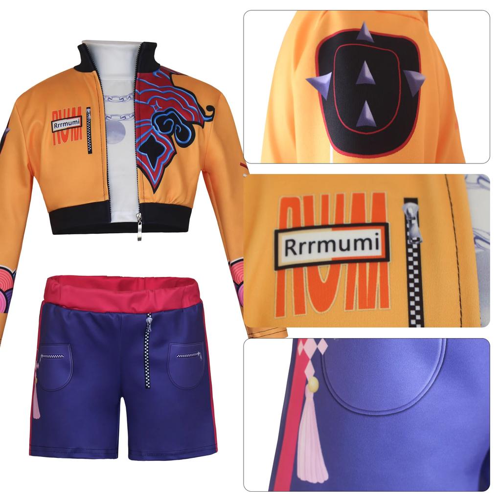 KPop Rumi Cosplay Costume Fantasy Girls Stage Clothing Cartoon Demon Hunter Costume Disguise Kids 6 To 14 Years Outfits