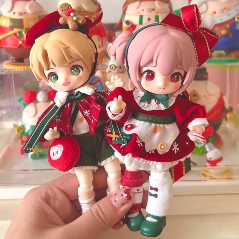 Original Christmas Nagi Animal Kindergarten Wishing Party Series Hanging Card Cute Bjd Action Doll Desktop Decoration Toy Gift