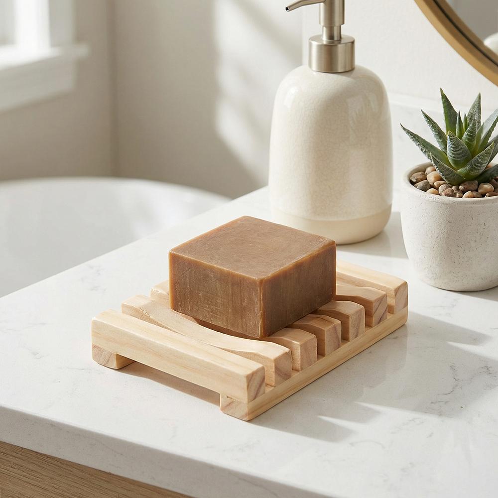 Wooden Natural Soap Box Soap Dishes Tray Creative Wooden Prevent Mildew Drain Box Storage Soap Rack Kitchen Bathroom Accessories