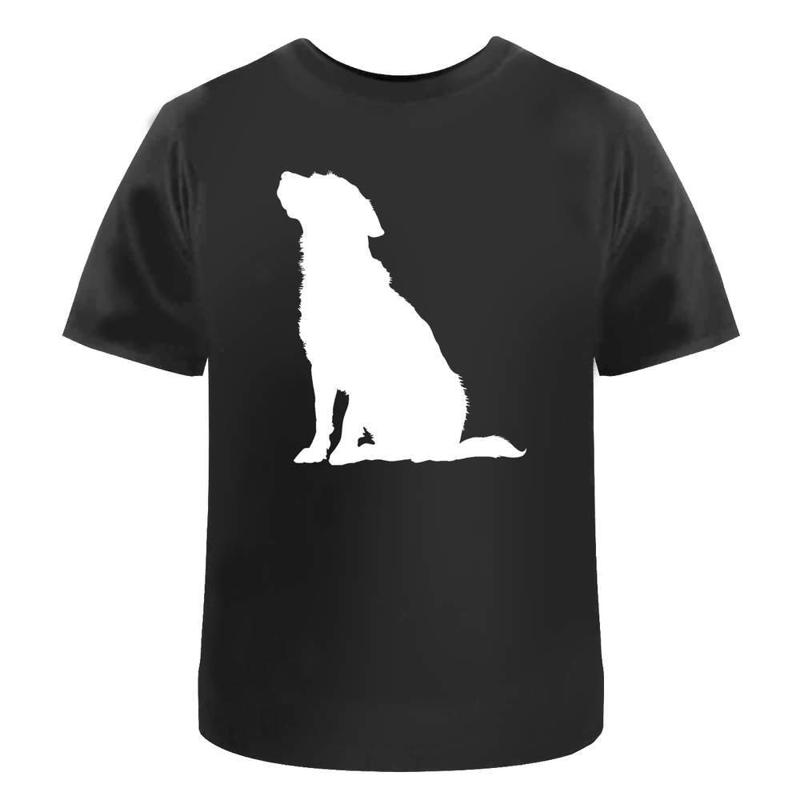 Silhouette Of Dog Sitting  Cotton T Shirt Ta046571 S разноцветный